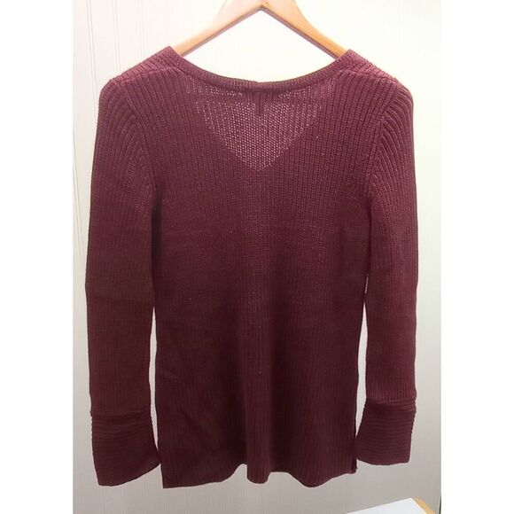 Sonoma dark red patterned knit sweater size medium - Picture 2 of 5